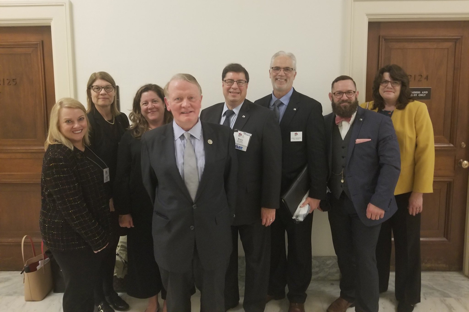 L-R: PIANJ Director Lydia Bashwiner, Esq., CWCP, NJWCP; PIANJ Director Connie Mahoney; PIANJ President Kacy Campion Renna, CIC; Rep Leonard Lance, R-7; PIANJ Vice President Bruce Blum; PIANJ Vice Presicent Steven C. Radespiel; PIANJ Director of Government and Industry Affairs Bradford J. Lachut, Esq.; and PIANJ Legislative Representative Carol Katz.